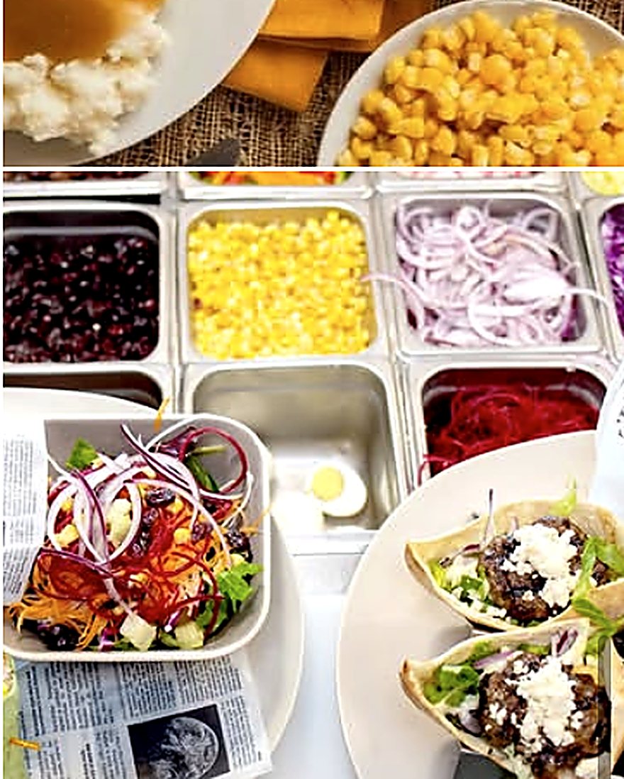 Salads being plated at Manuelo's Restaurant